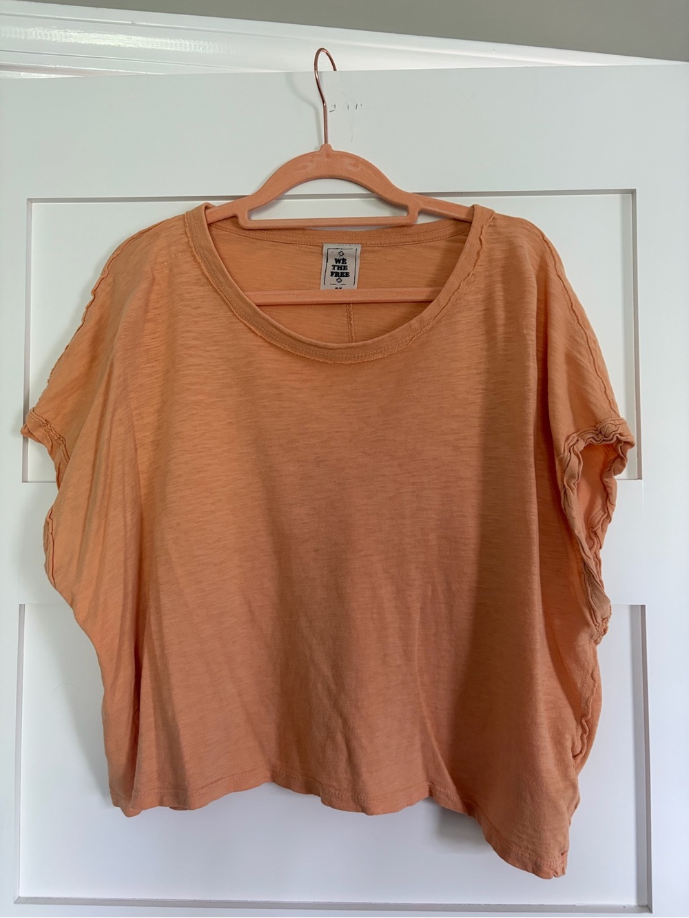 We The Free Washed Peach Short-Sleeve Boxy Tee